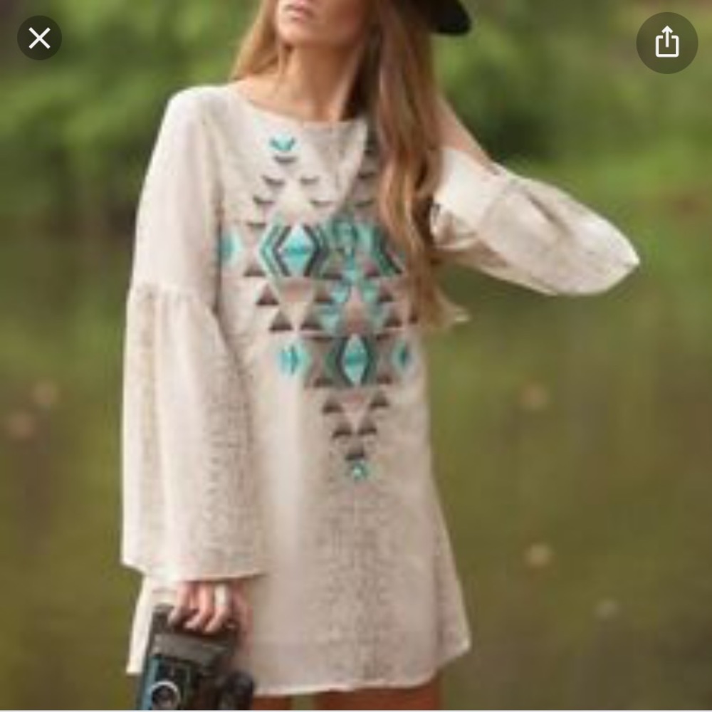 Judith March Snakeskin w/Turquoise Design Tie Back